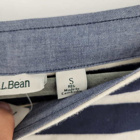 L.L. Bean Blue and White Sheath Dress with Bateau Neckline Size Small - Picture 2 of 7